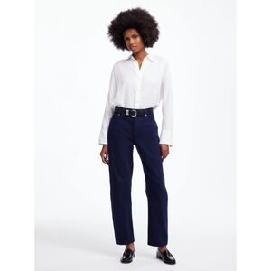 Madewell The Petite Darted Barrel Leg Jean Garment Dyed Juniper Berry US 28P NWT